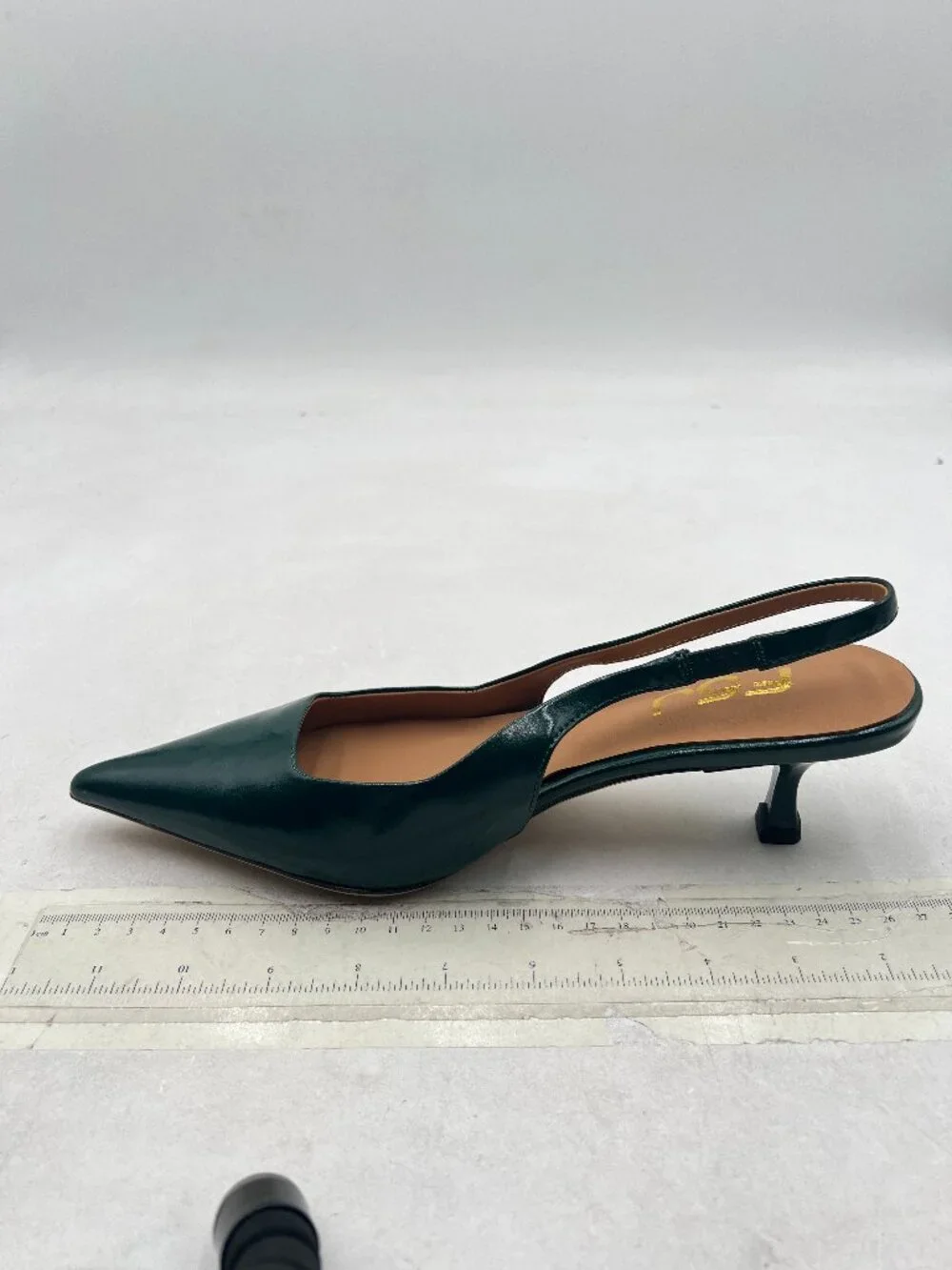 FSJ Dark Green Kitten Heel Slingback Sandals Pointy Toe Sexy Pumps Party Shoes